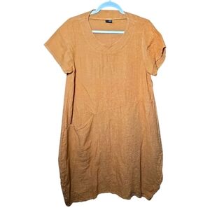 Lisa Bayne Mustard Lagenlook Tunic Dress Size XSmall